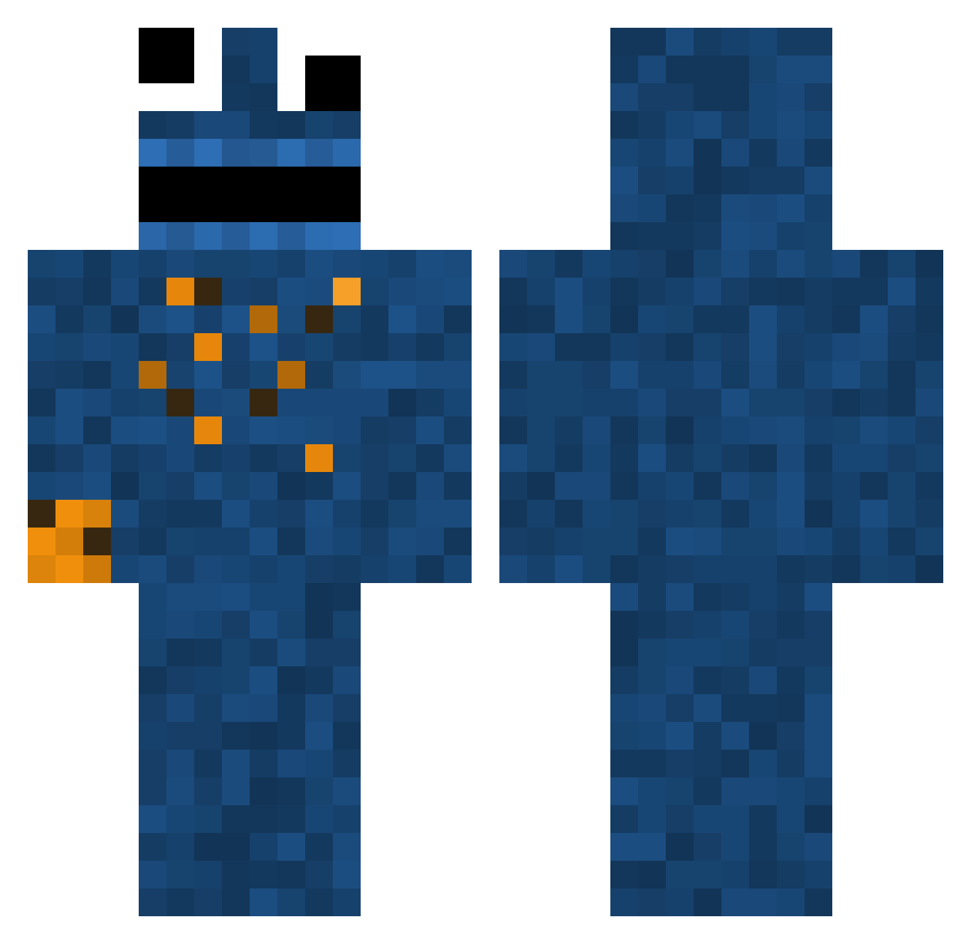 xManticx Minecraft skin, front and back view