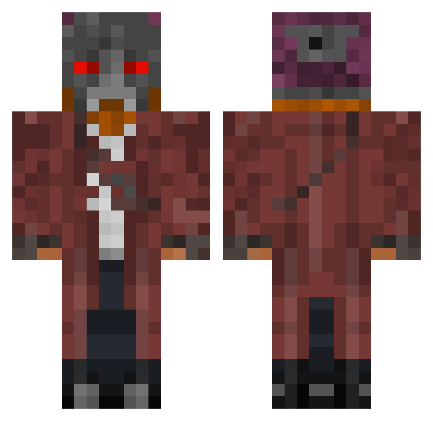 noctuaRutis Minecraft skin, front and back view