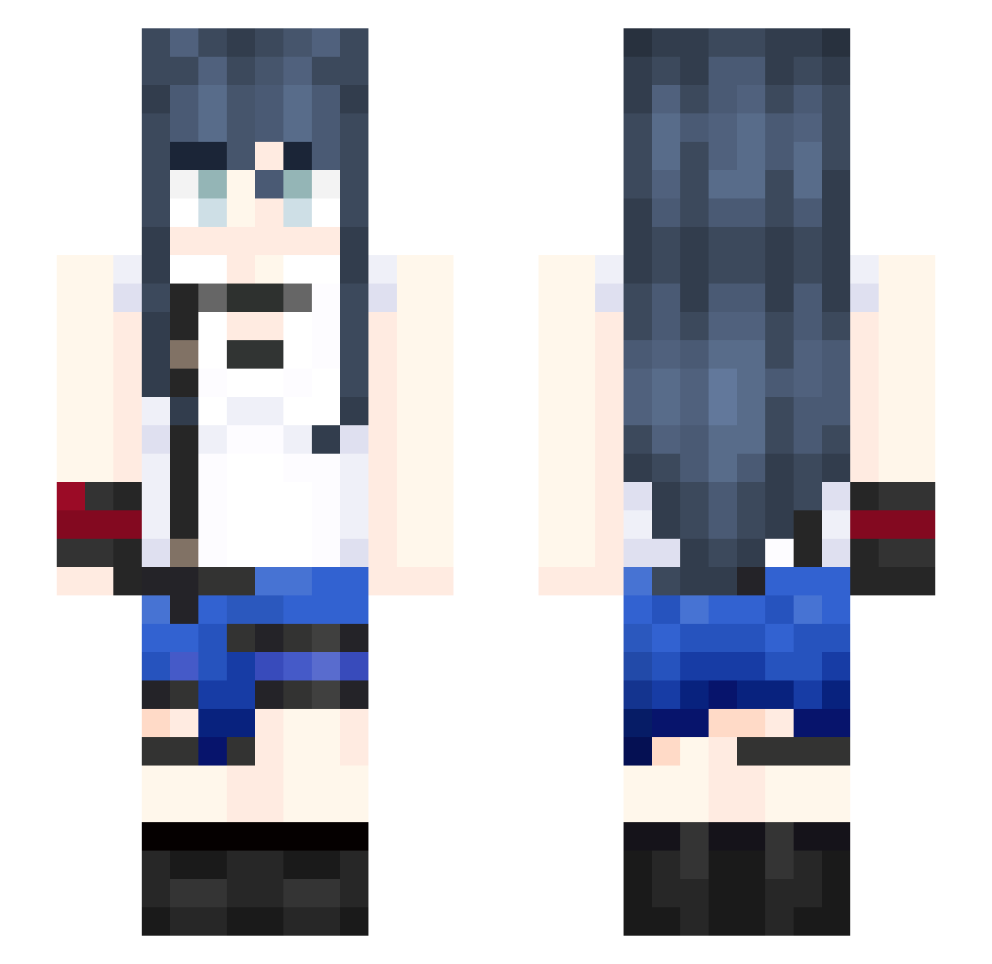 kiryogi Minecraft skin, front and back view