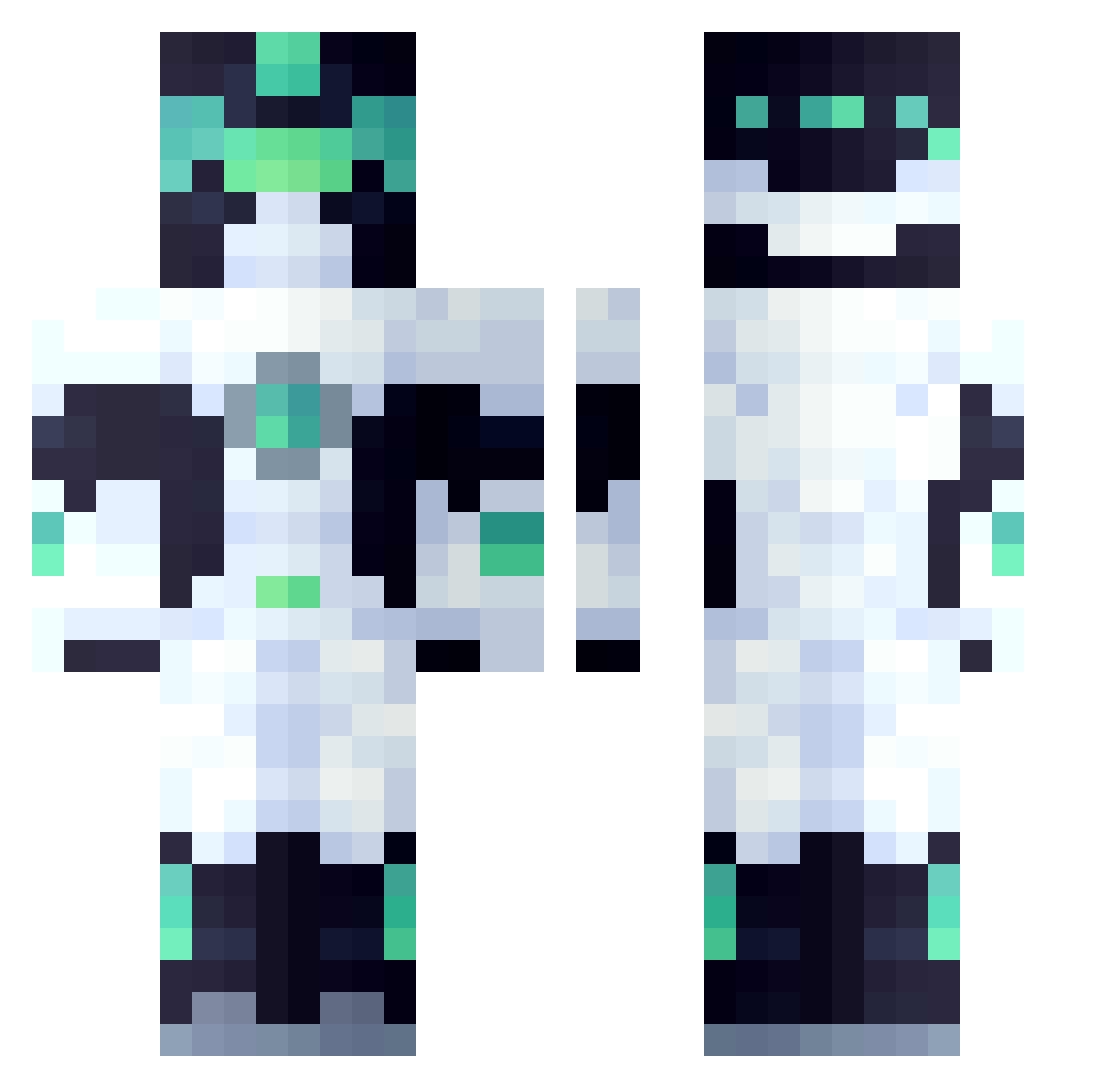 Peter96928 Minecraft skin, front and back view