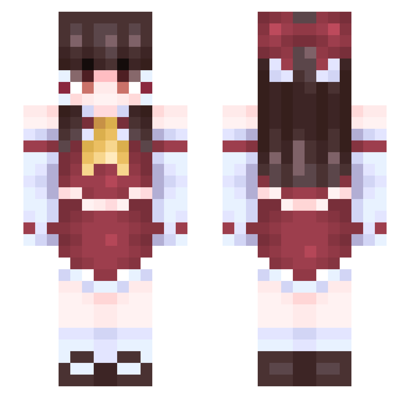 Kun1234533 Minecraft skin, front and back view