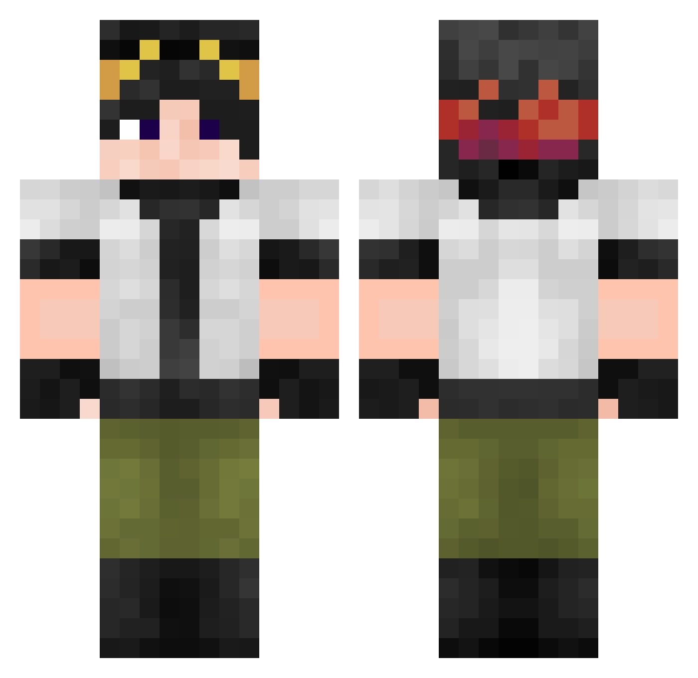 CraneAidoneus Minecraft skin, front and back view
