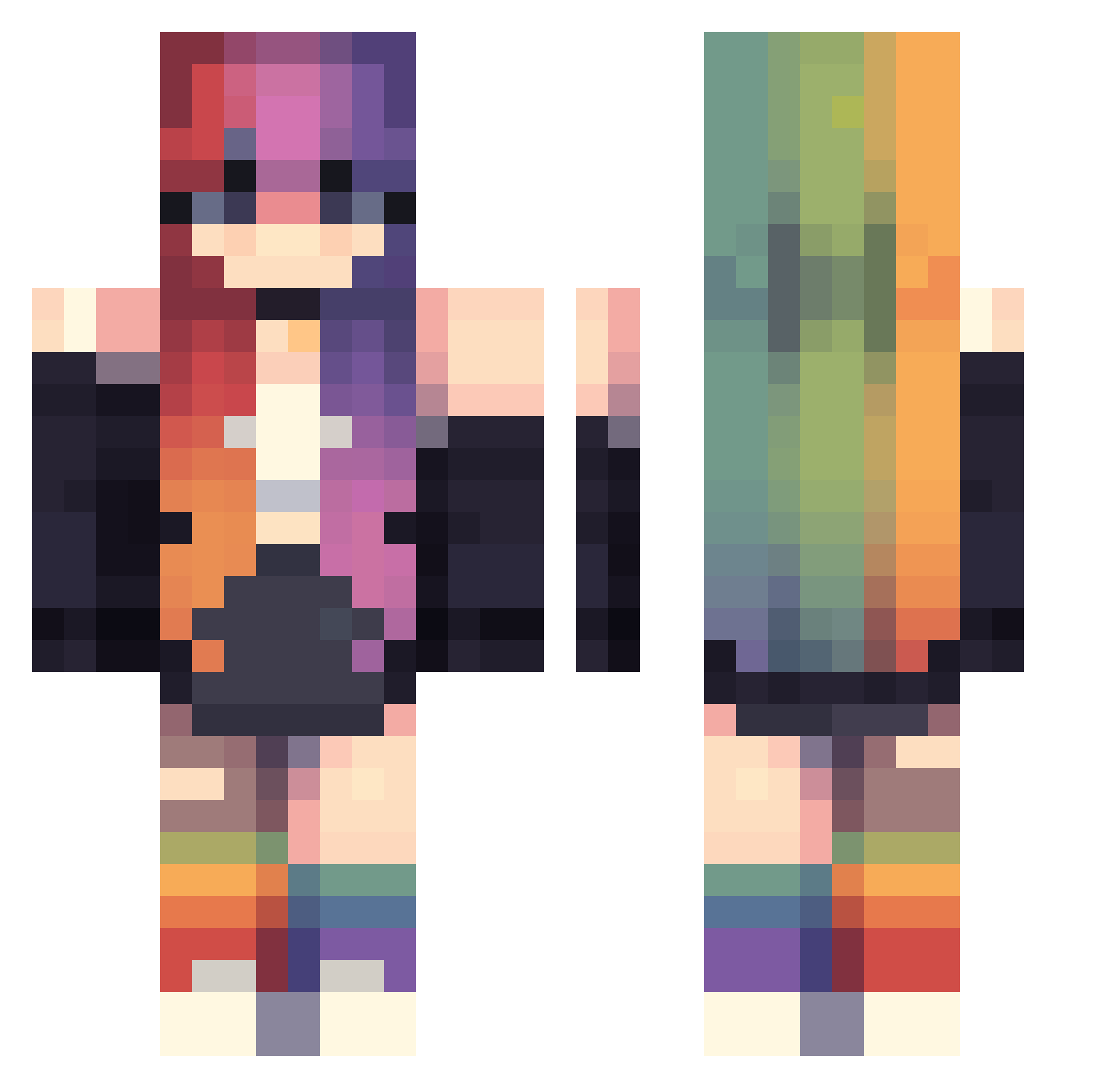 denmer Minecraft skin, front and back view