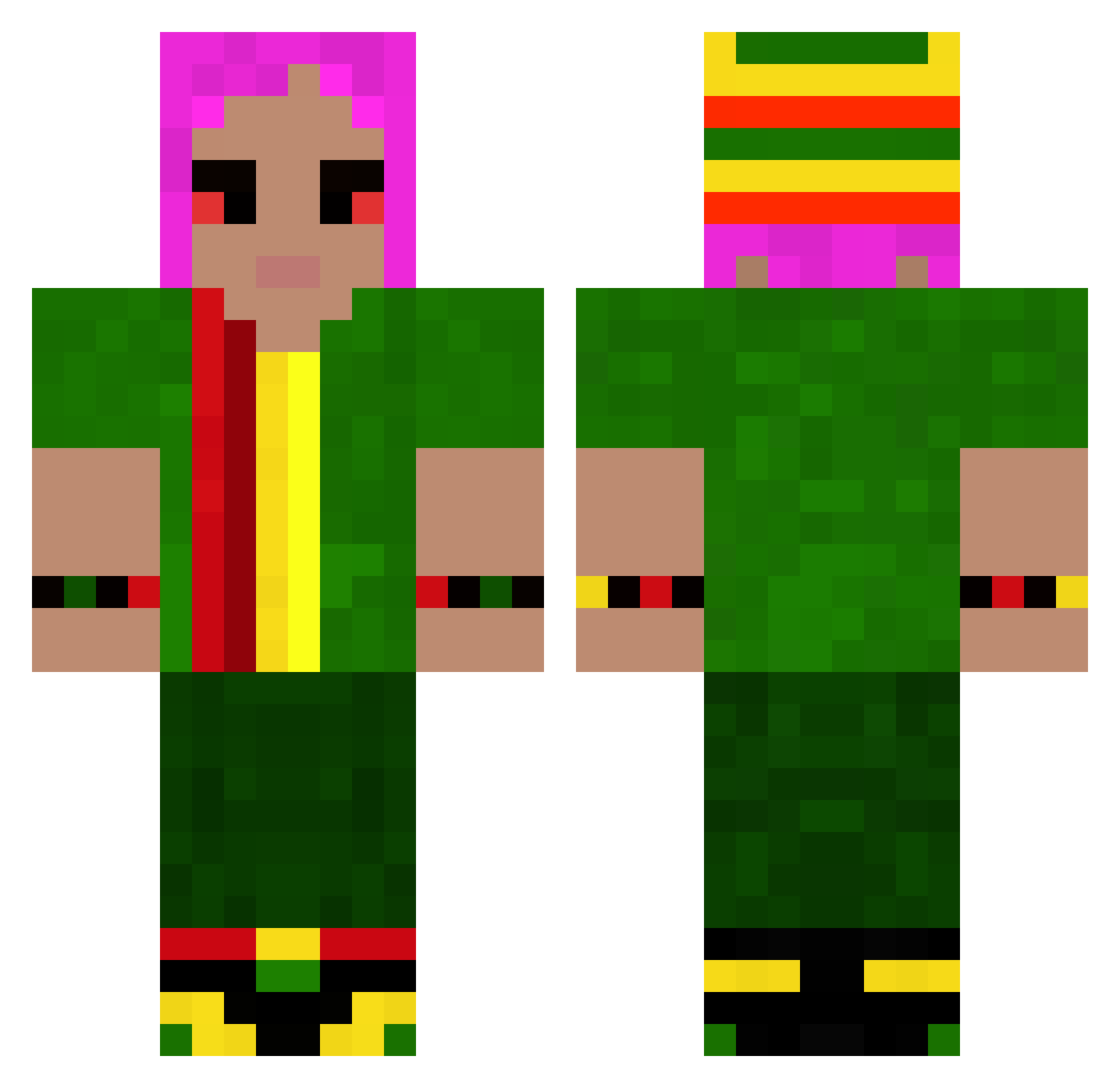 HenXk_23 Minecraft skin, front and back view