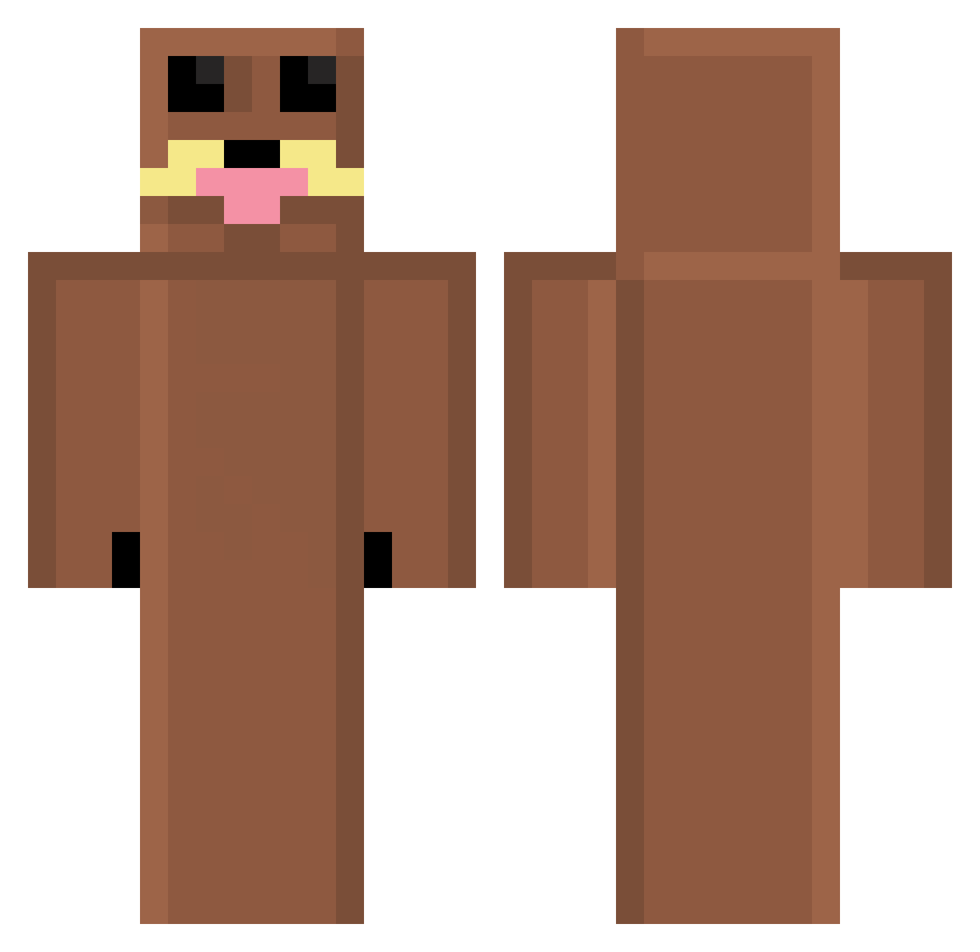 tice Minecraft skin, front and back view