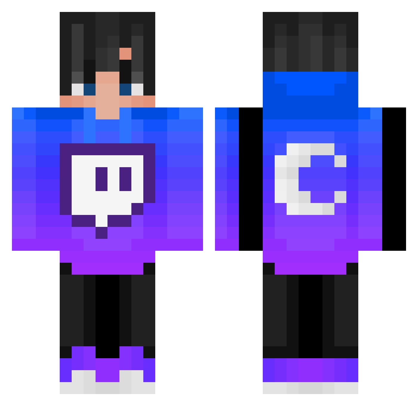 Mathiasvitdoumy Minecraft skin, front and back view