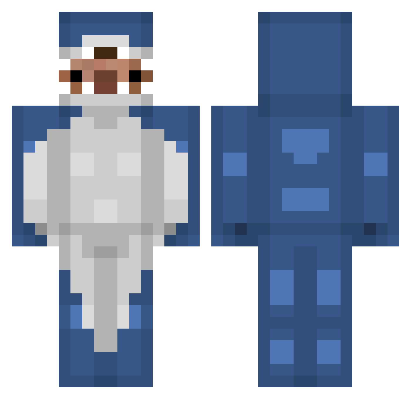 MansterFoll Minecraft skin, front and back view