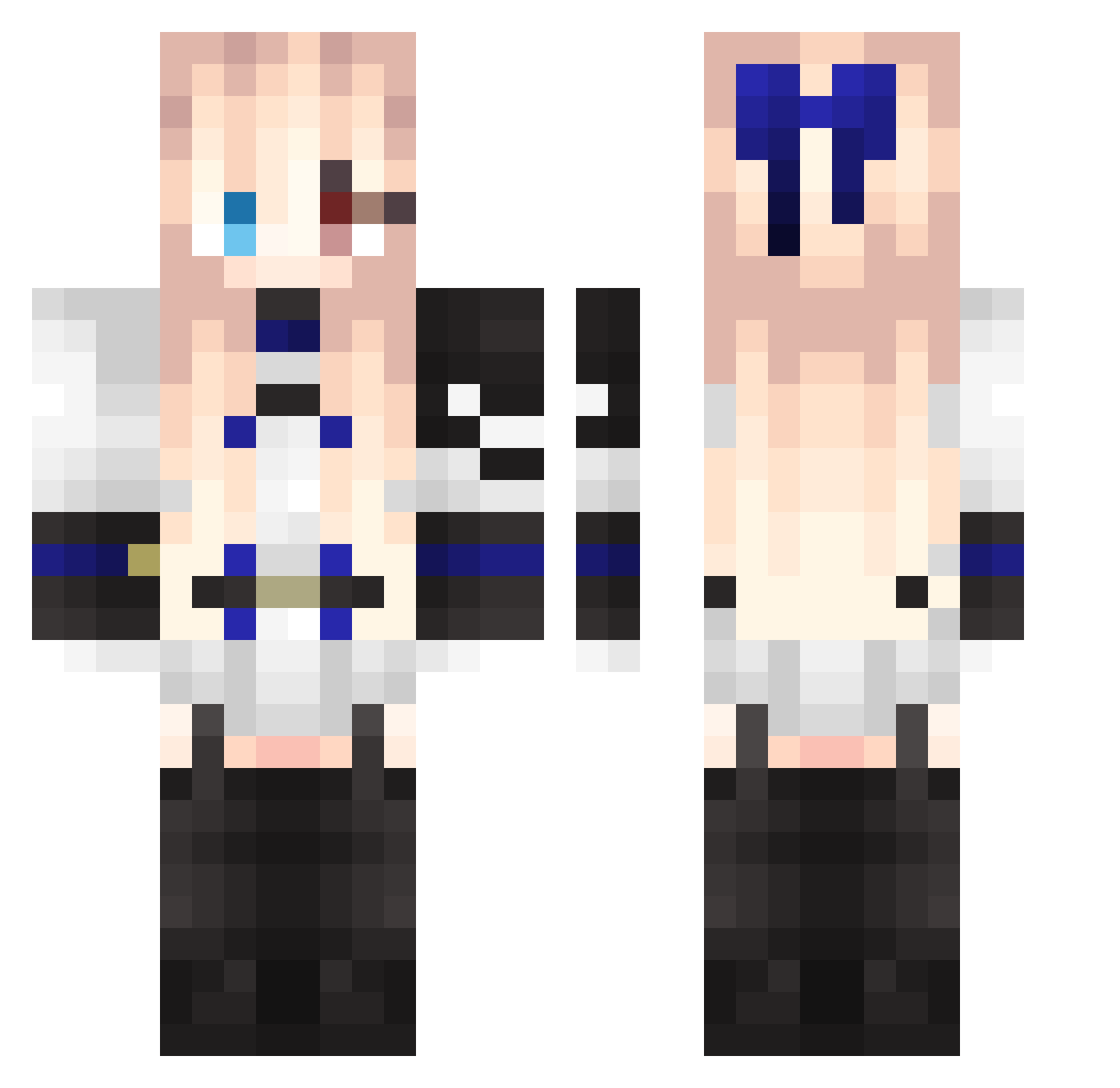 expencive Minecraft skin, front and back view