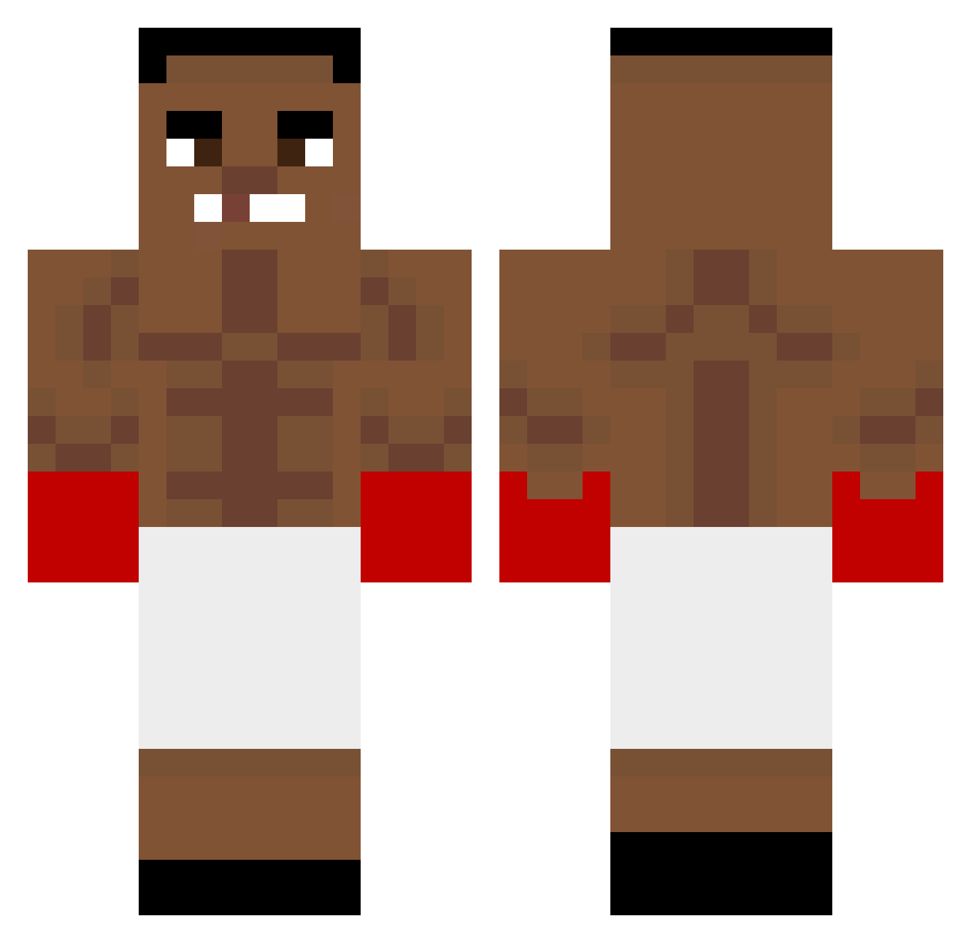 Goddly Minecraft skin, front and back view