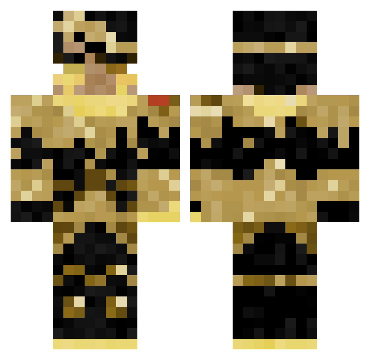 OutJailBackSoon Minecraft skin, front and back view