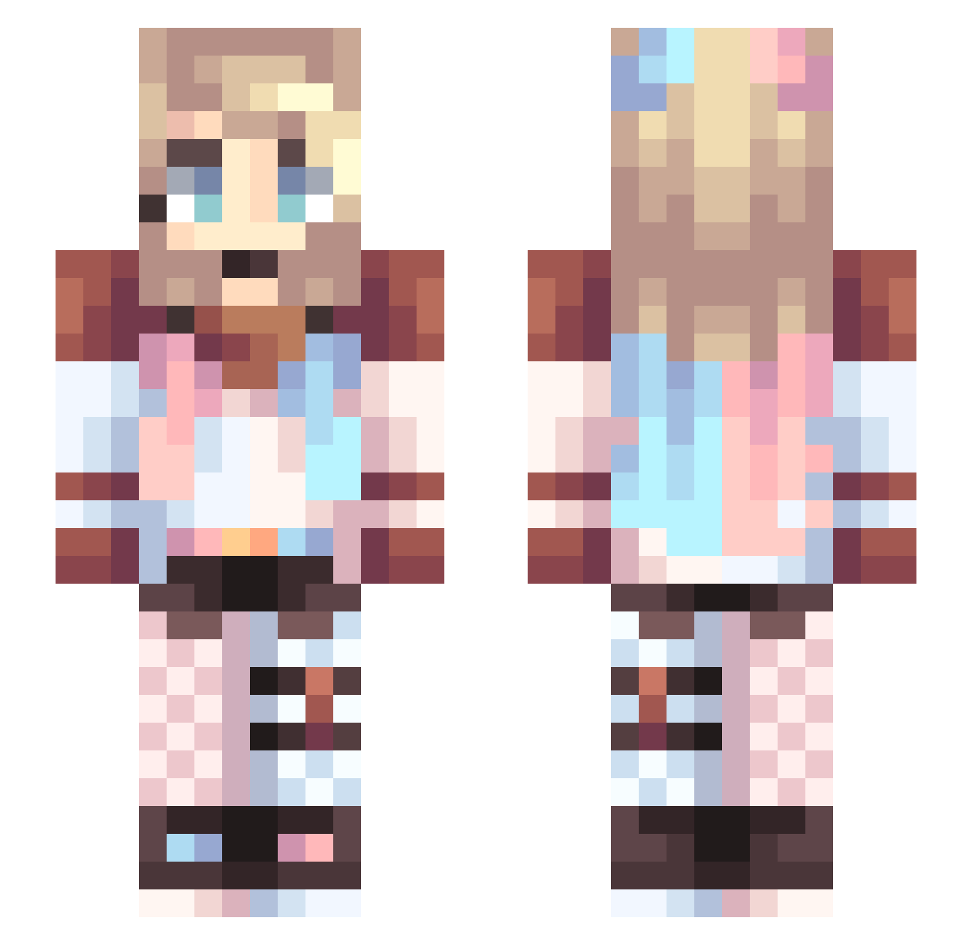 FreshSmoke Minecraft skin, front and back view