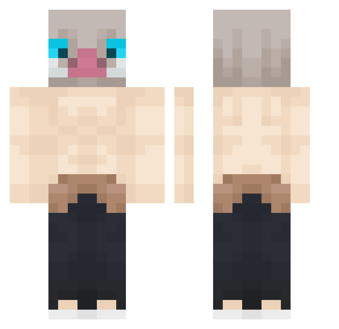 Ting_shuo_ Minecraft skin, front and back view