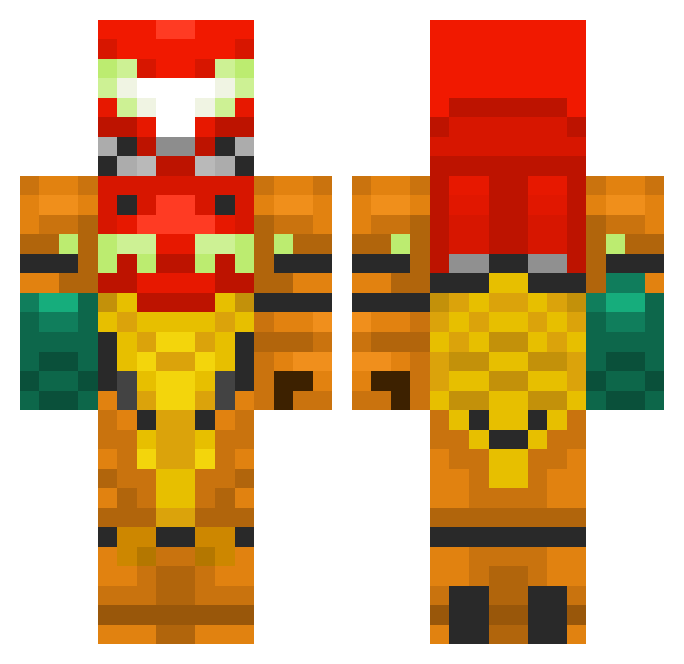 Bush_Did_Kush Minecraft skin, front and back view