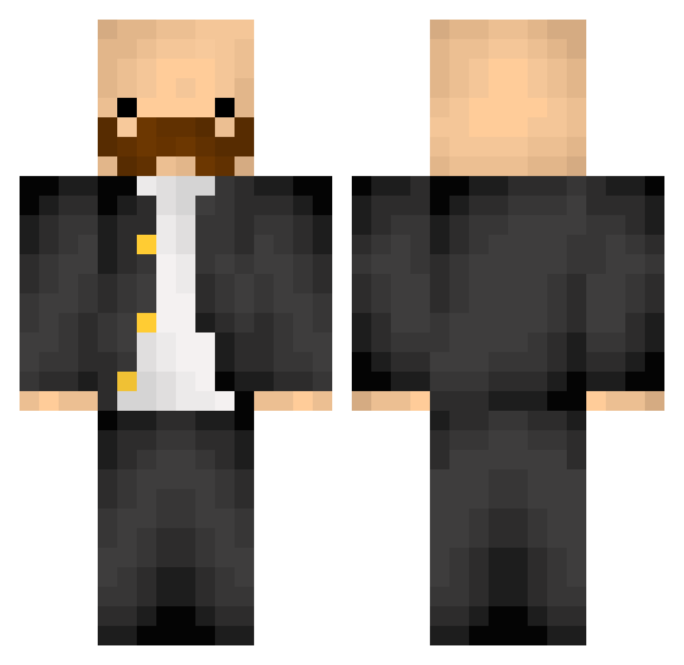 Milos Minecraft skin, front and back view