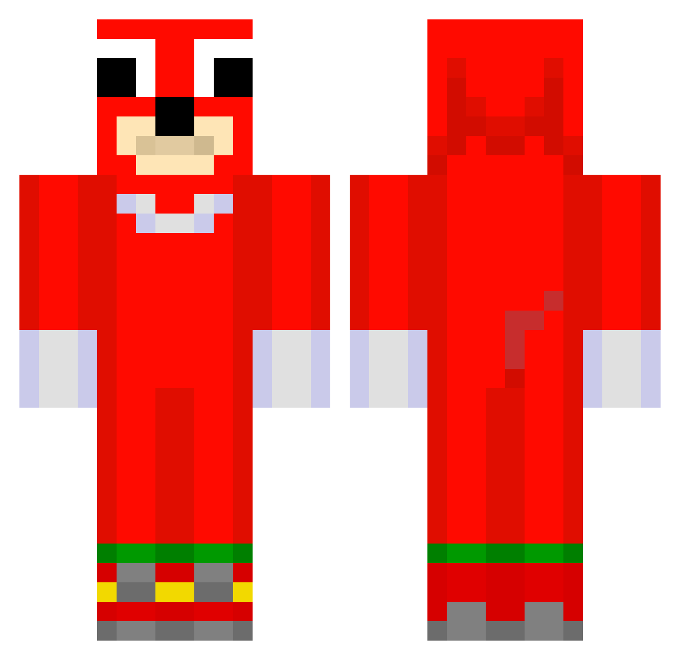 06S Minecraft skin, front and back view