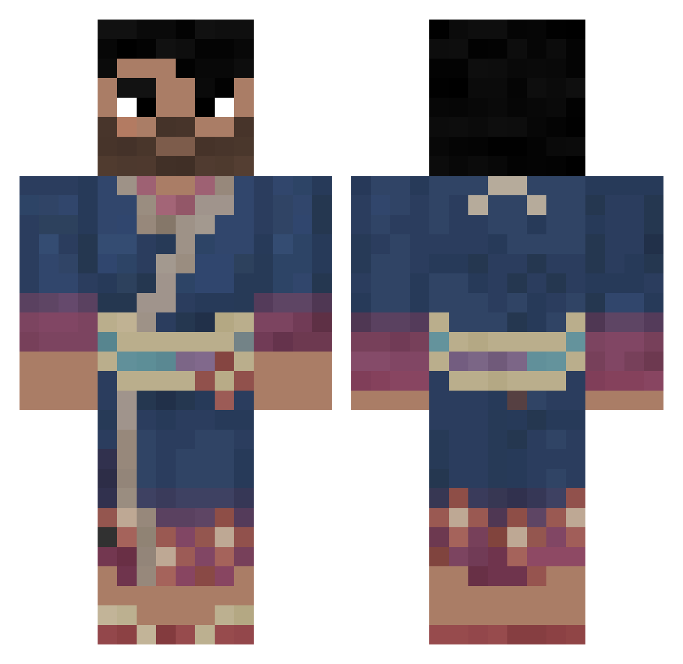 RIHDA Minecraft skin, front and back view
