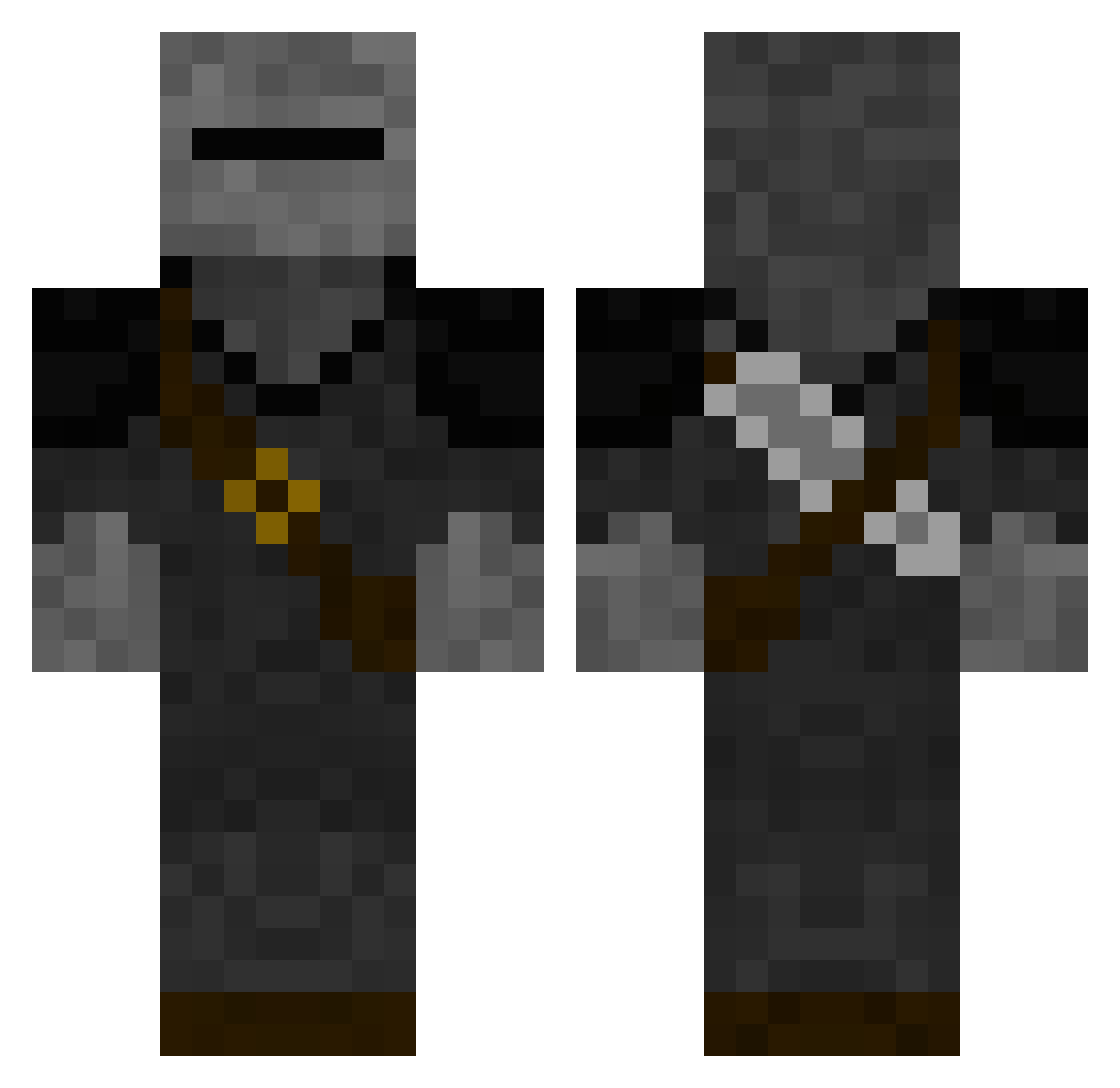 Monkhood Minecraft skin, front and back view