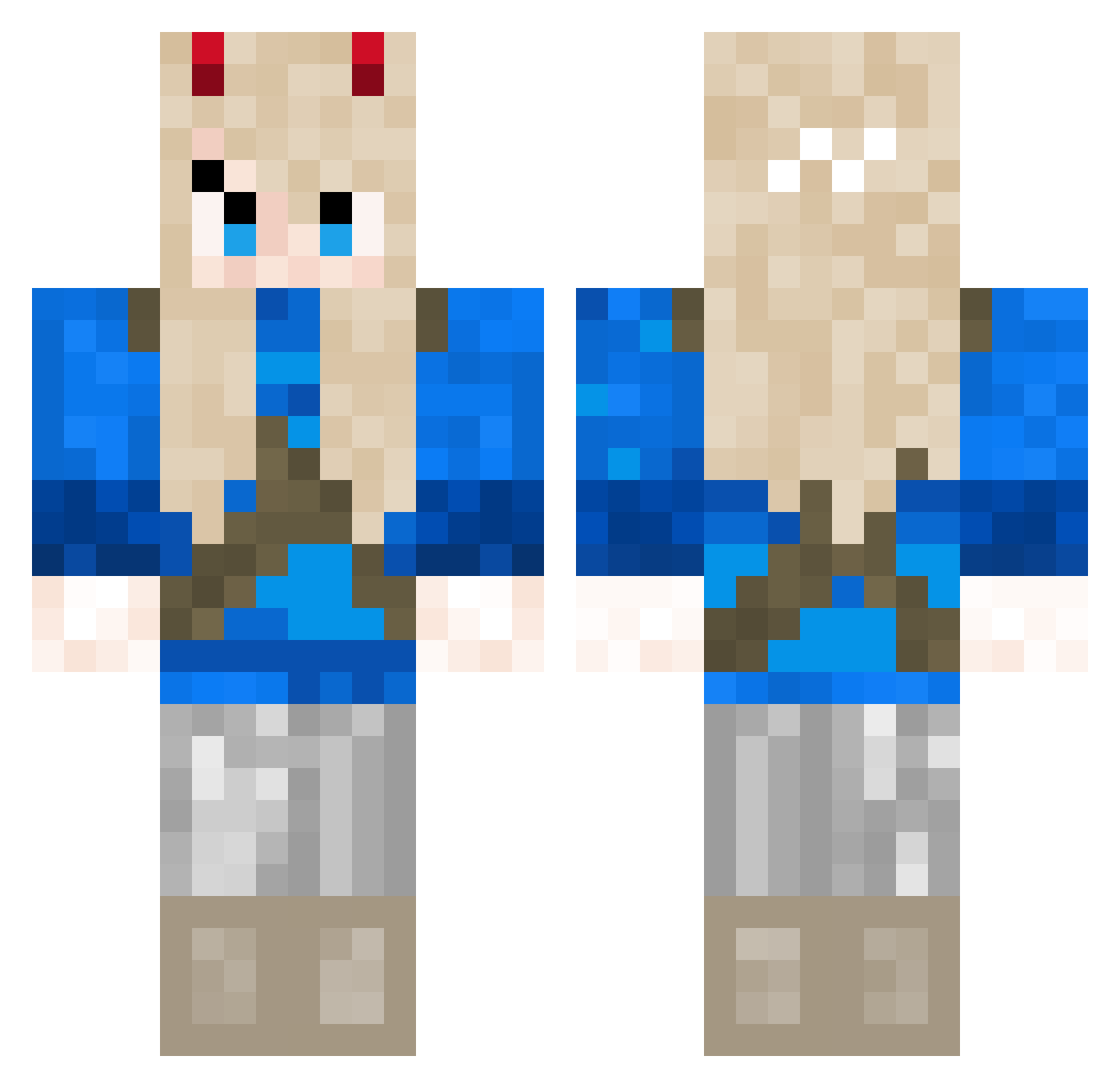 DemonStacii Minecraft skin, front and back view