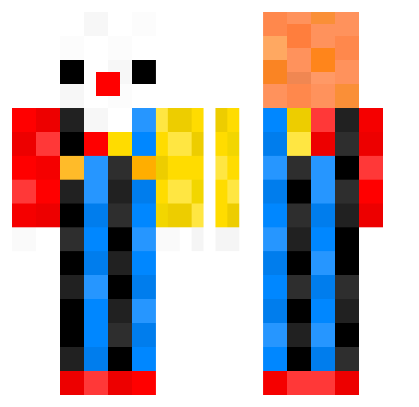 Jamic Minecraft skin, front and back view