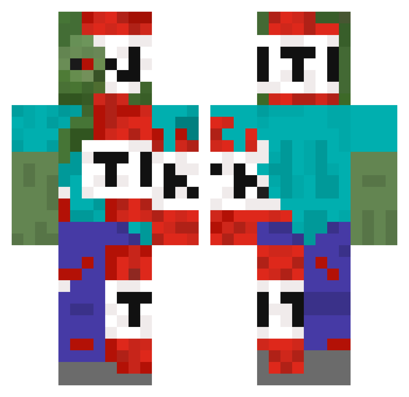 strafe2 Minecraft skin, front and back view