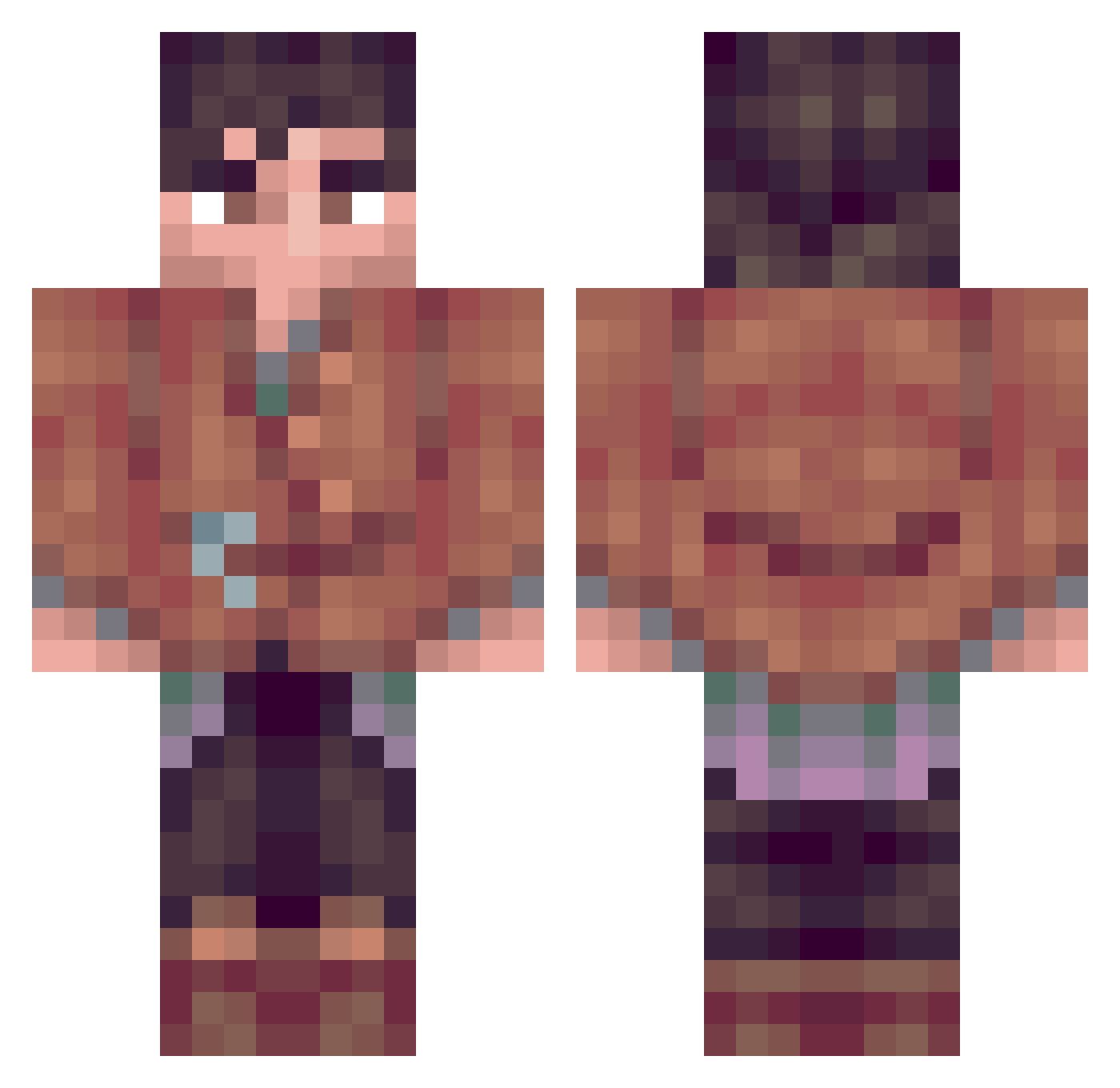 poisum Minecraft skin, front and back view