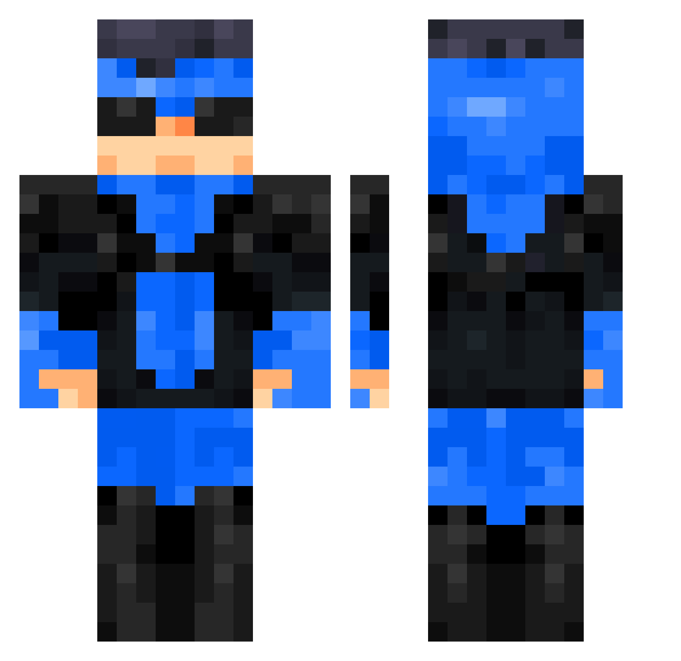 iChunkload Minecraft skin, front and back view