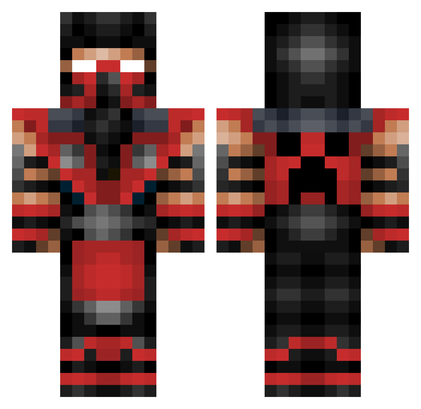 MrMaaskou Minecraft skin, front and back view