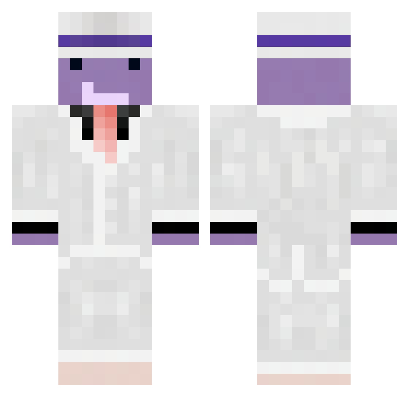 0f3ly Minecraft skin, front and back view