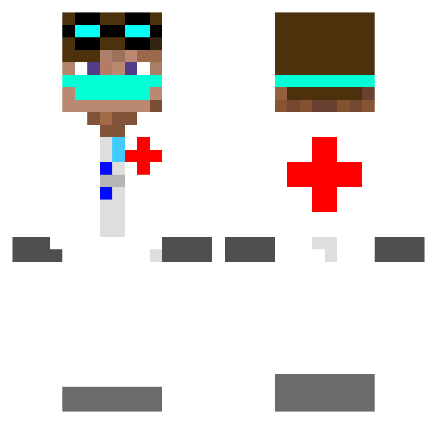 SilvrHawk Minecraft skin, front and back view