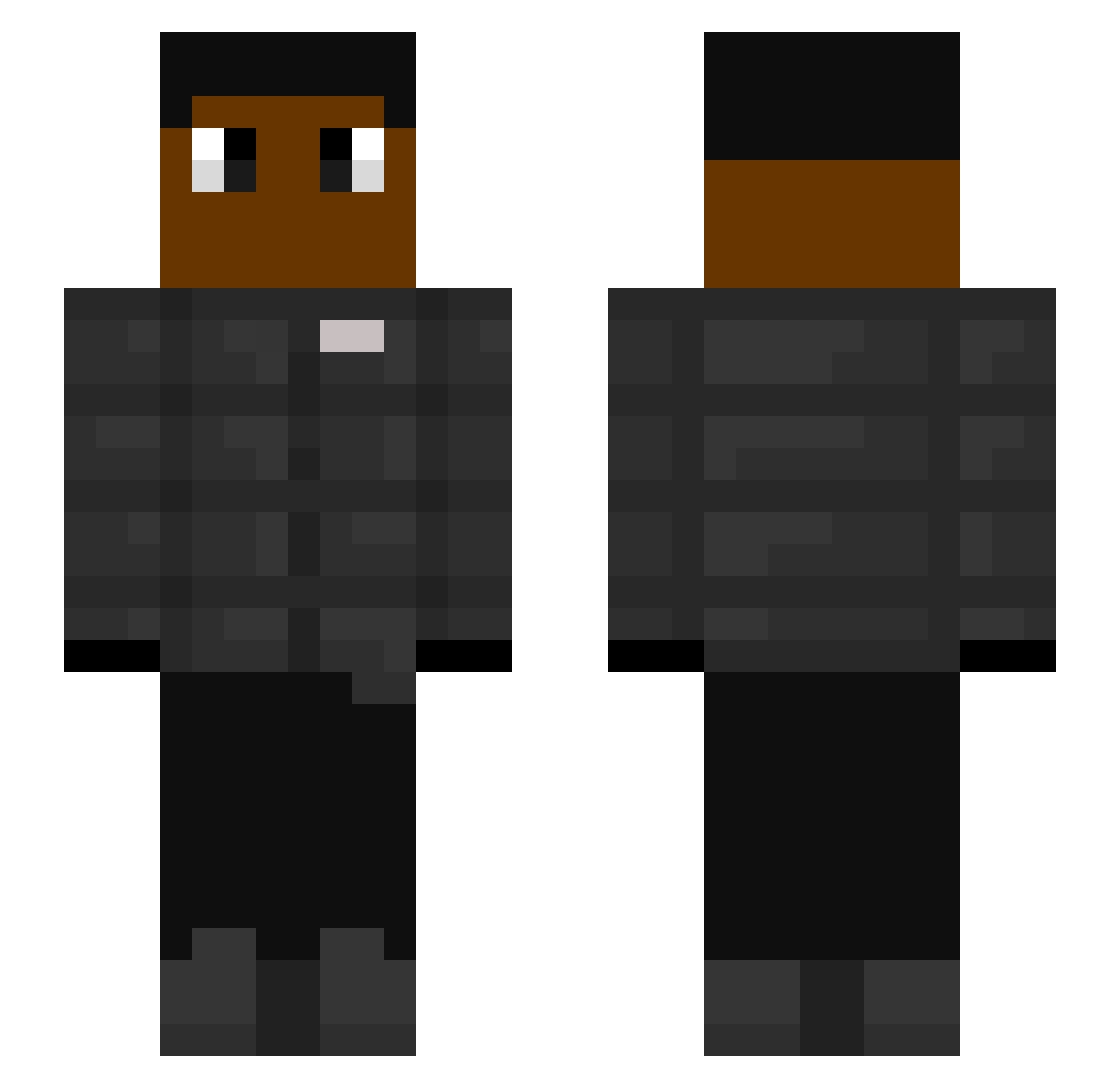 huddy2trappy Minecraft skin, front and back view