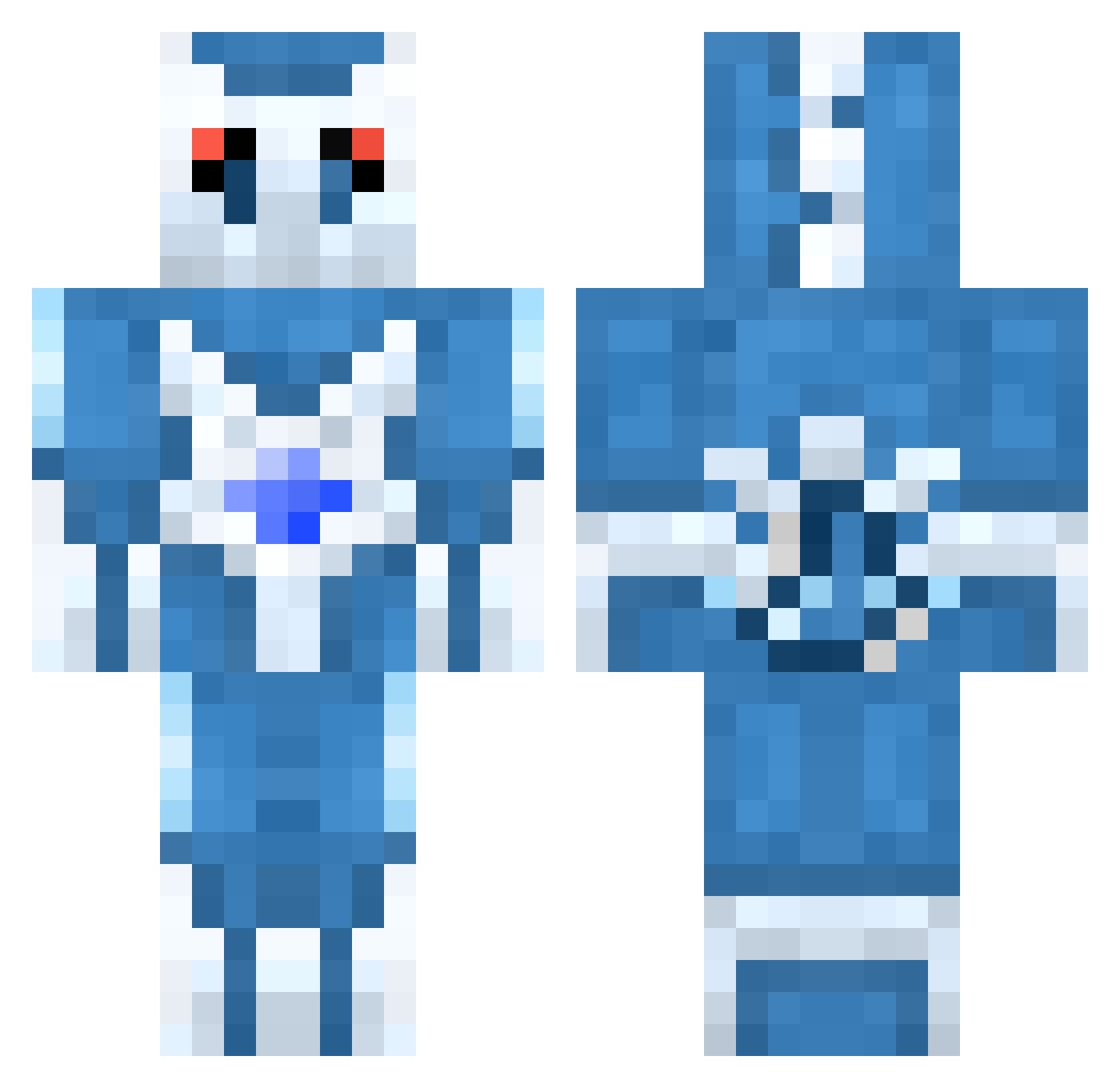 Cufflinks Minecraft skin, front and back view
