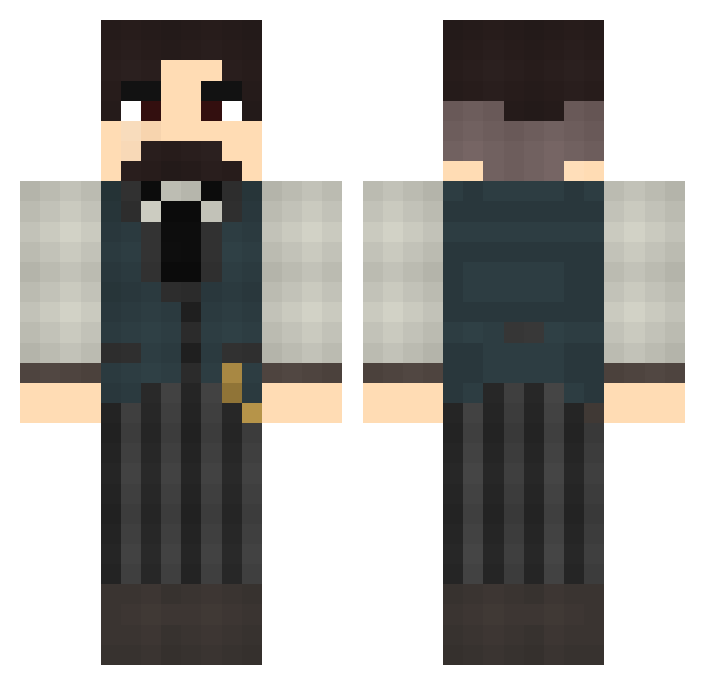 TheBetterZombie Minecraft skin, front and back view