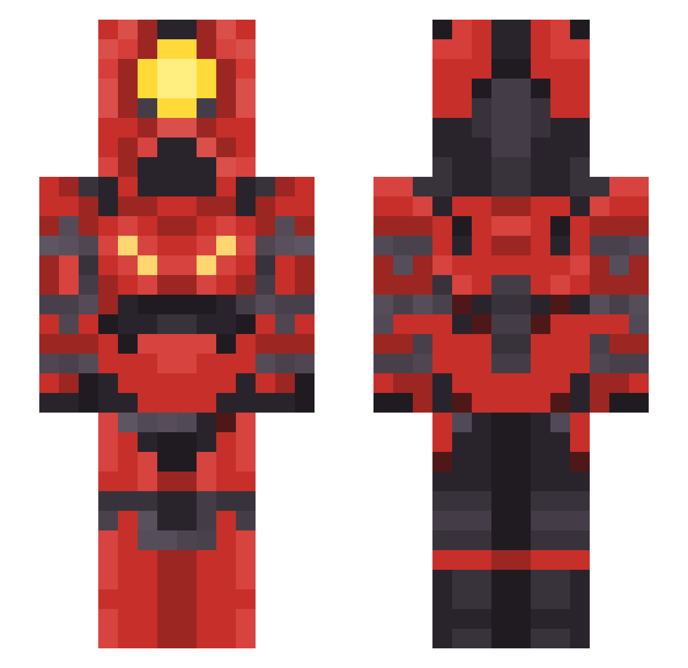 TypeFonts Minecraft skin, front and back view