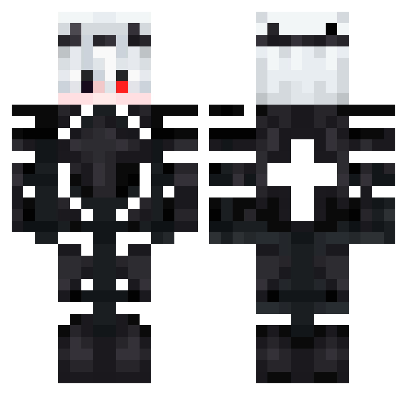 PuppyboySanity Minecraft skin, front and back view