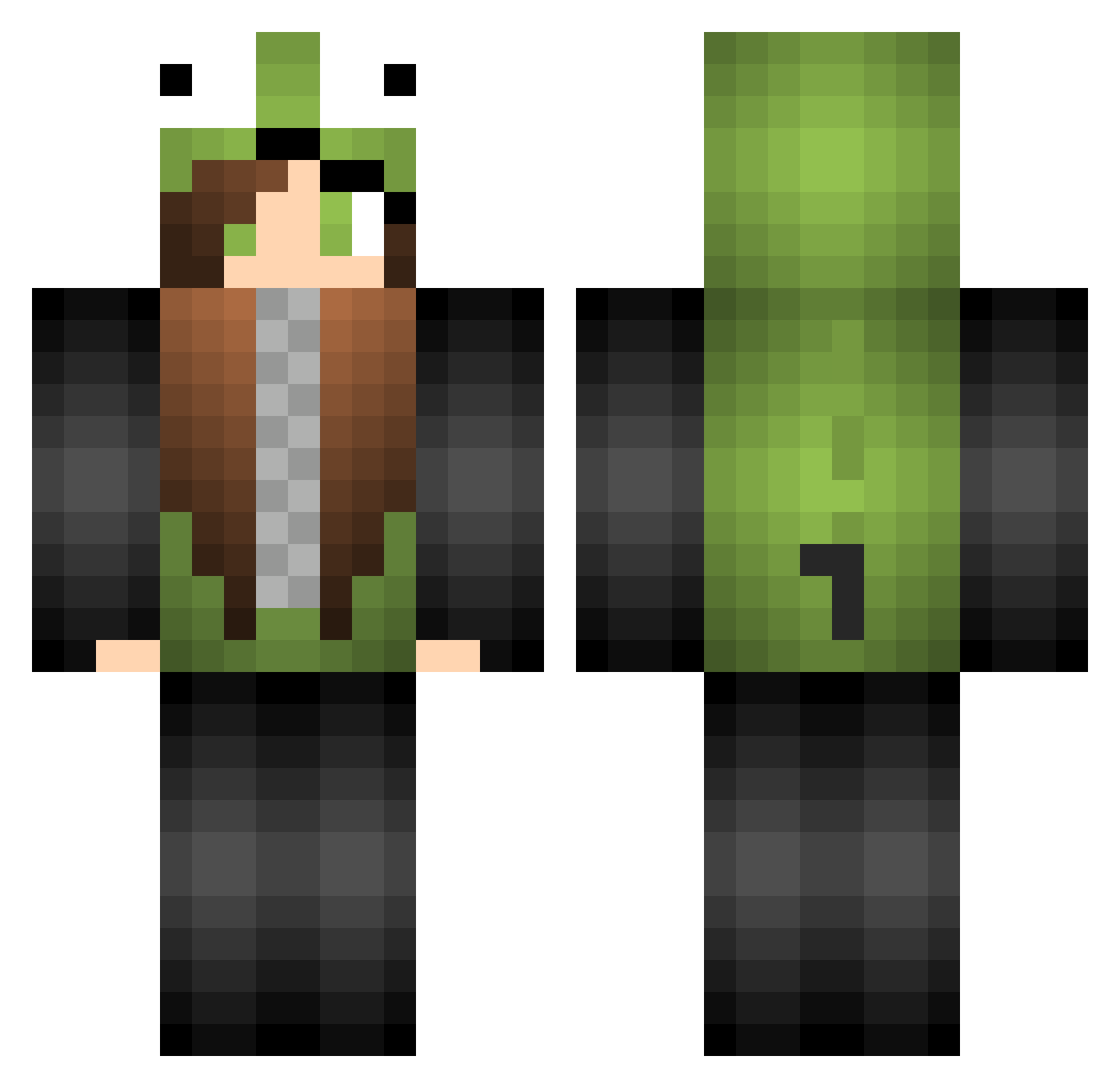 Faerun Minecraft skin, front and back view