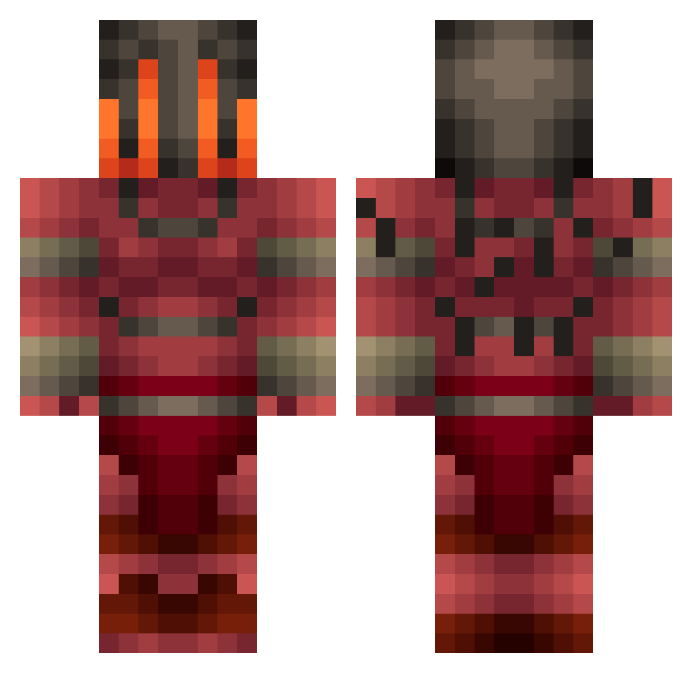 Kronos_05 Minecraft skin, front and back view