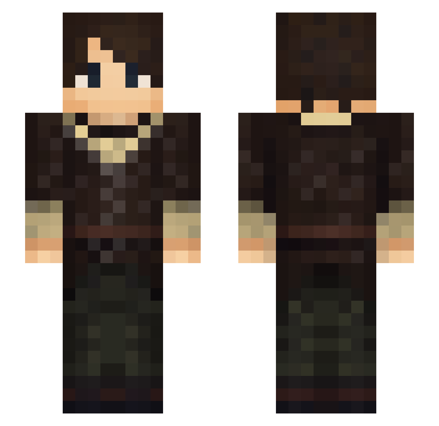 Ammino Minecraft skin, front and back view