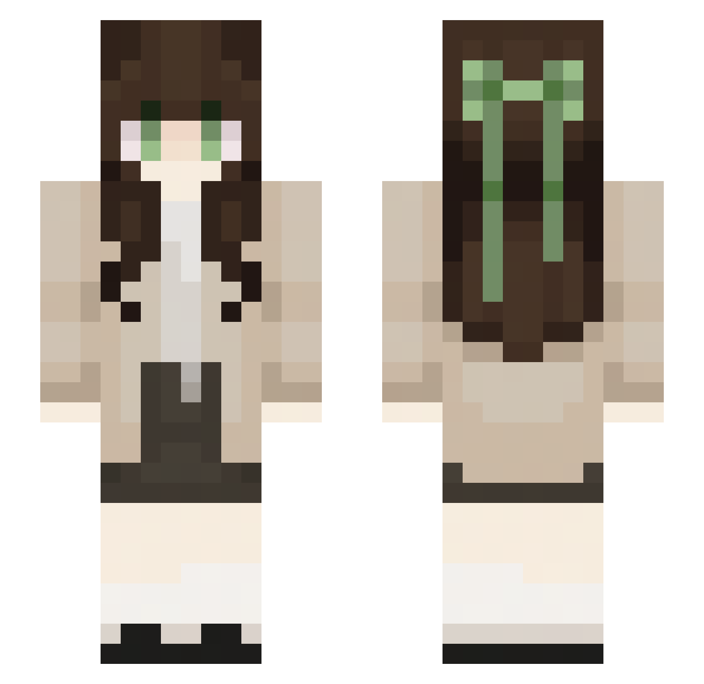RabbiddRabbitt Minecraft skin, front and back view