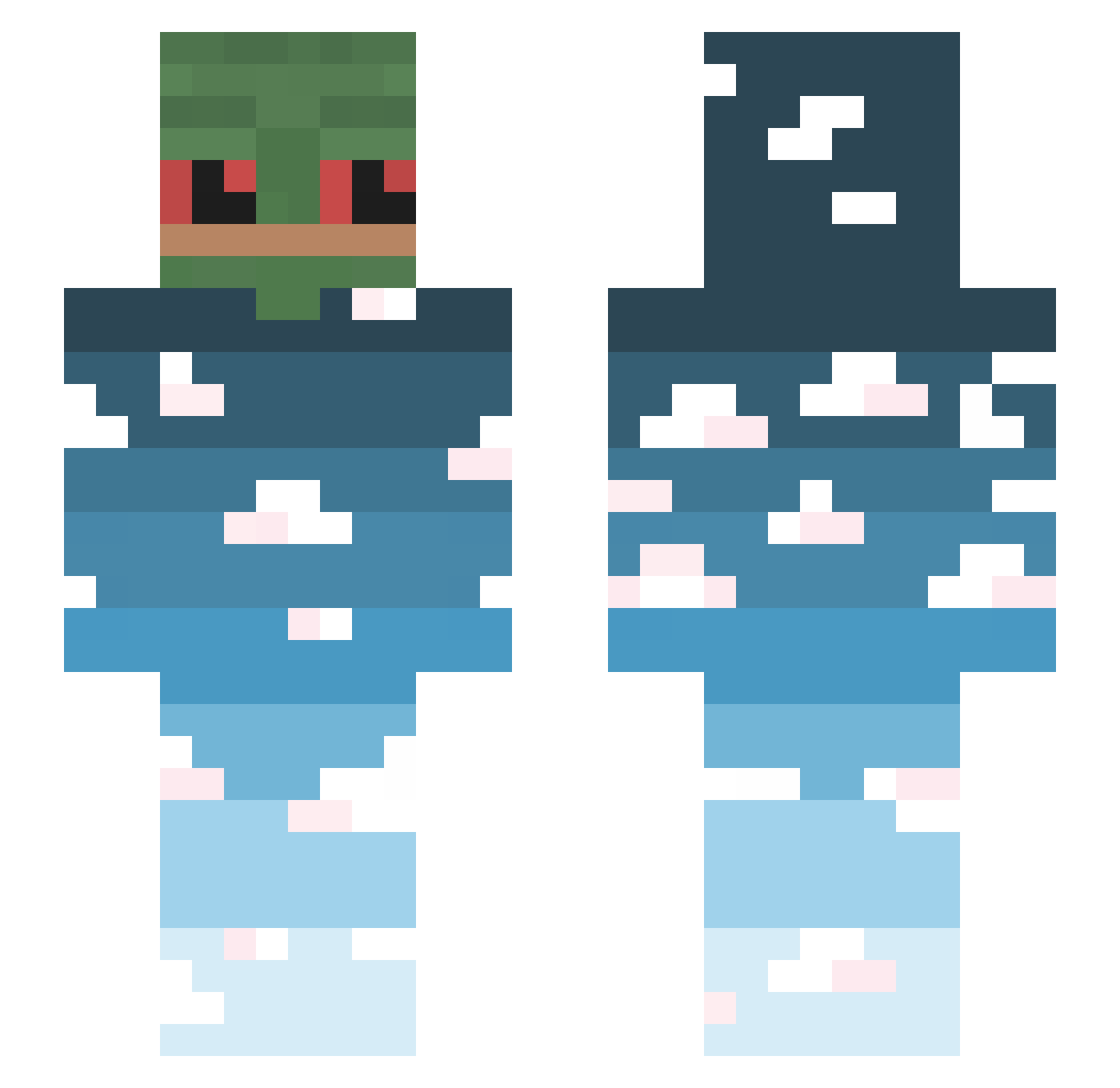 Thiriusx Minecraft skin, front and back view