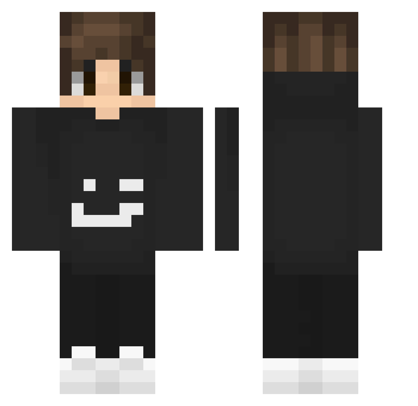 Hazemoon Minecraft skin, front and back view