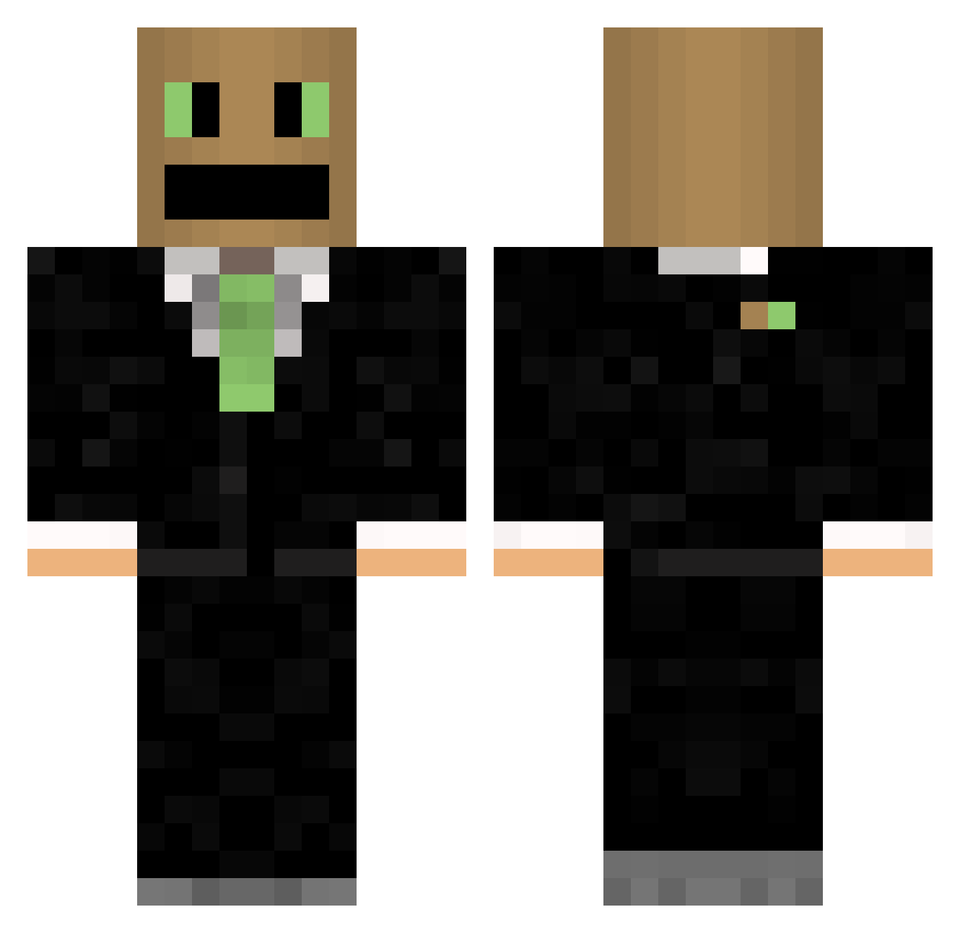 Socrates Minecraft skin, front and back view