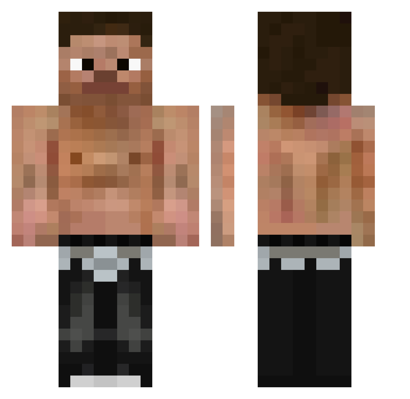 zeydoxx Minecraft skin, front and back view