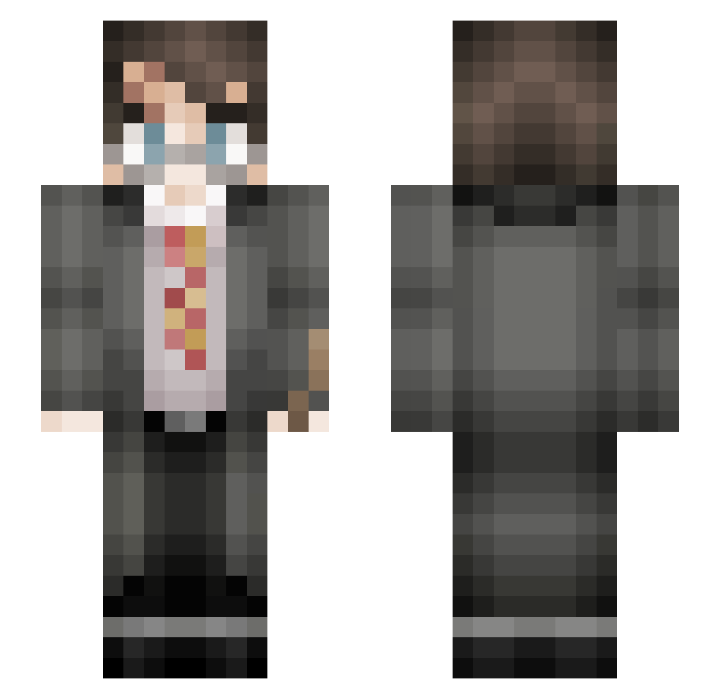IImKing Minecraft skin, front and back view