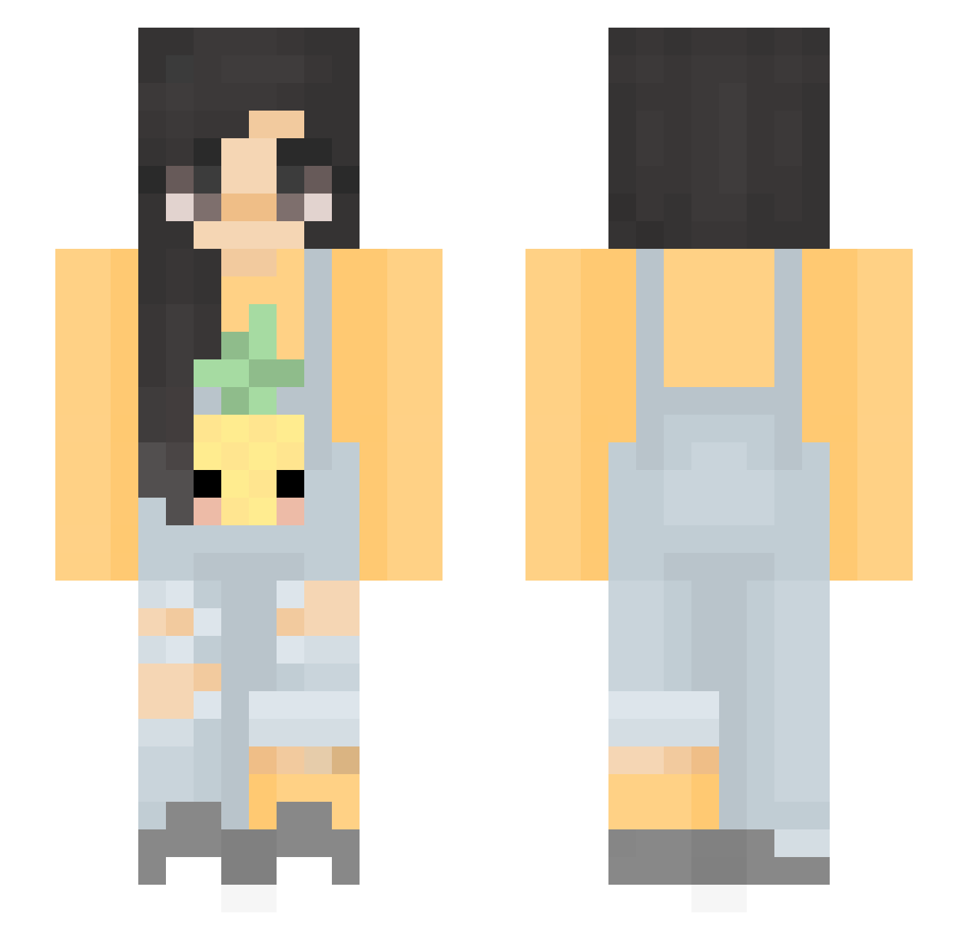 SnicklePickles Minecraft skin, front and back view