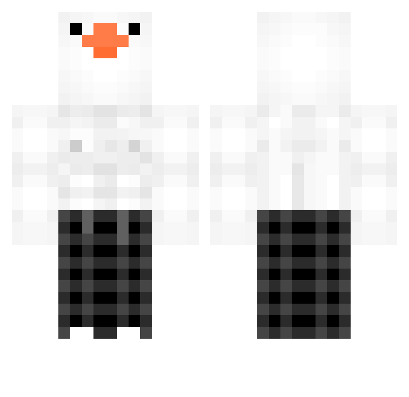 AgedInOak Minecraft skin, front and back view