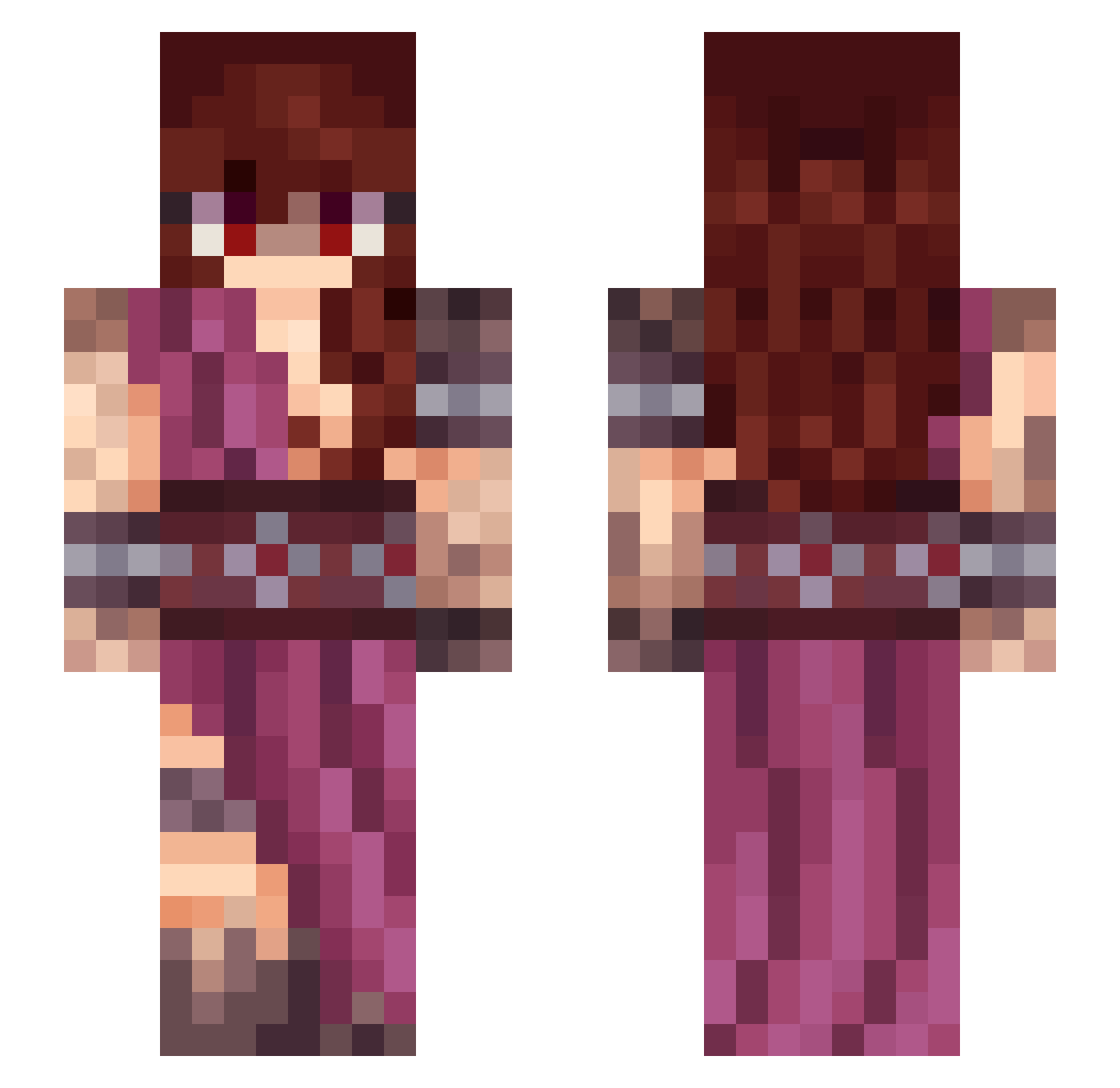 Viviexists Minecraft skin, front and back view