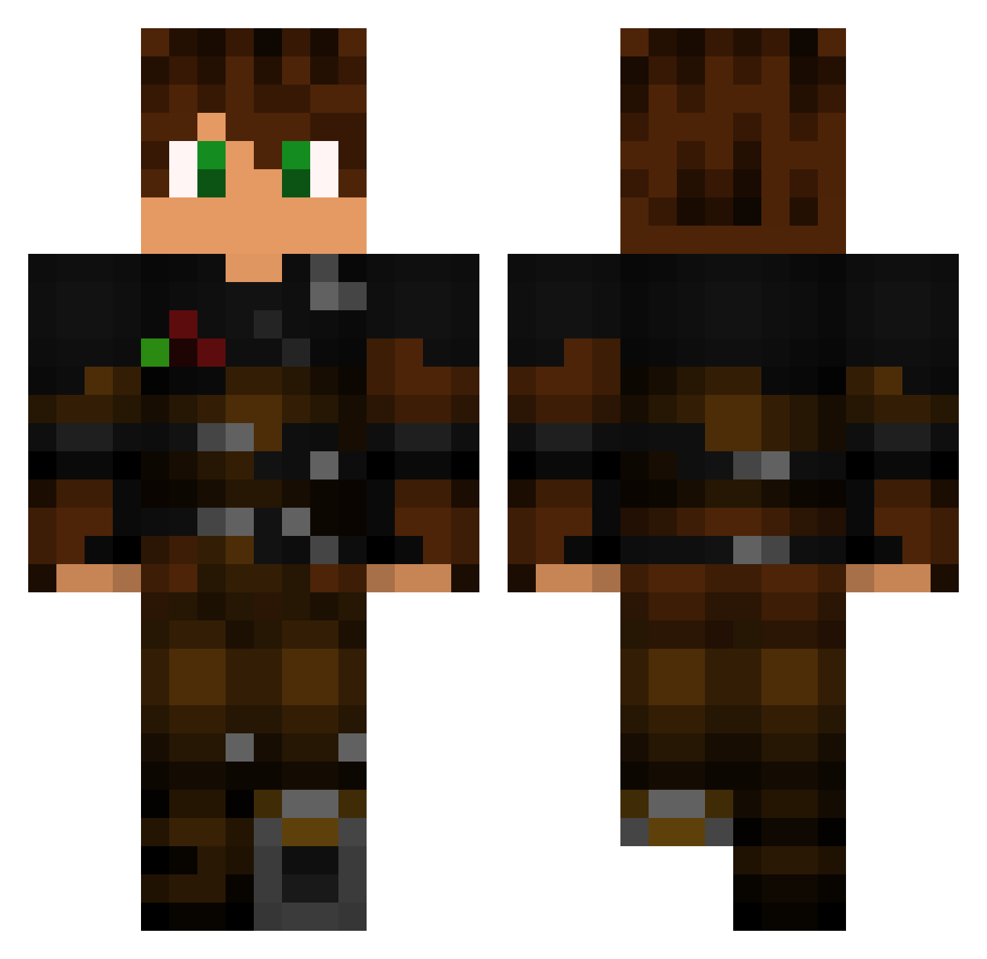 Shad0wNight007 Minecraft skin, front and back view