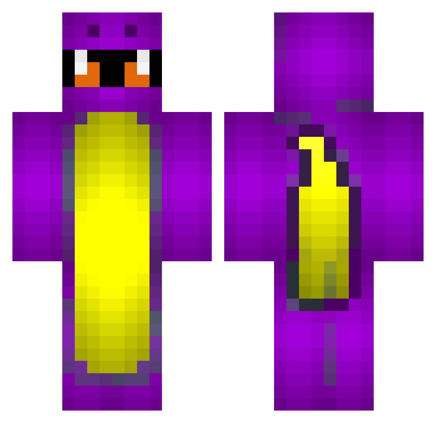 Gxlbax Minecraft skin, front and back view
