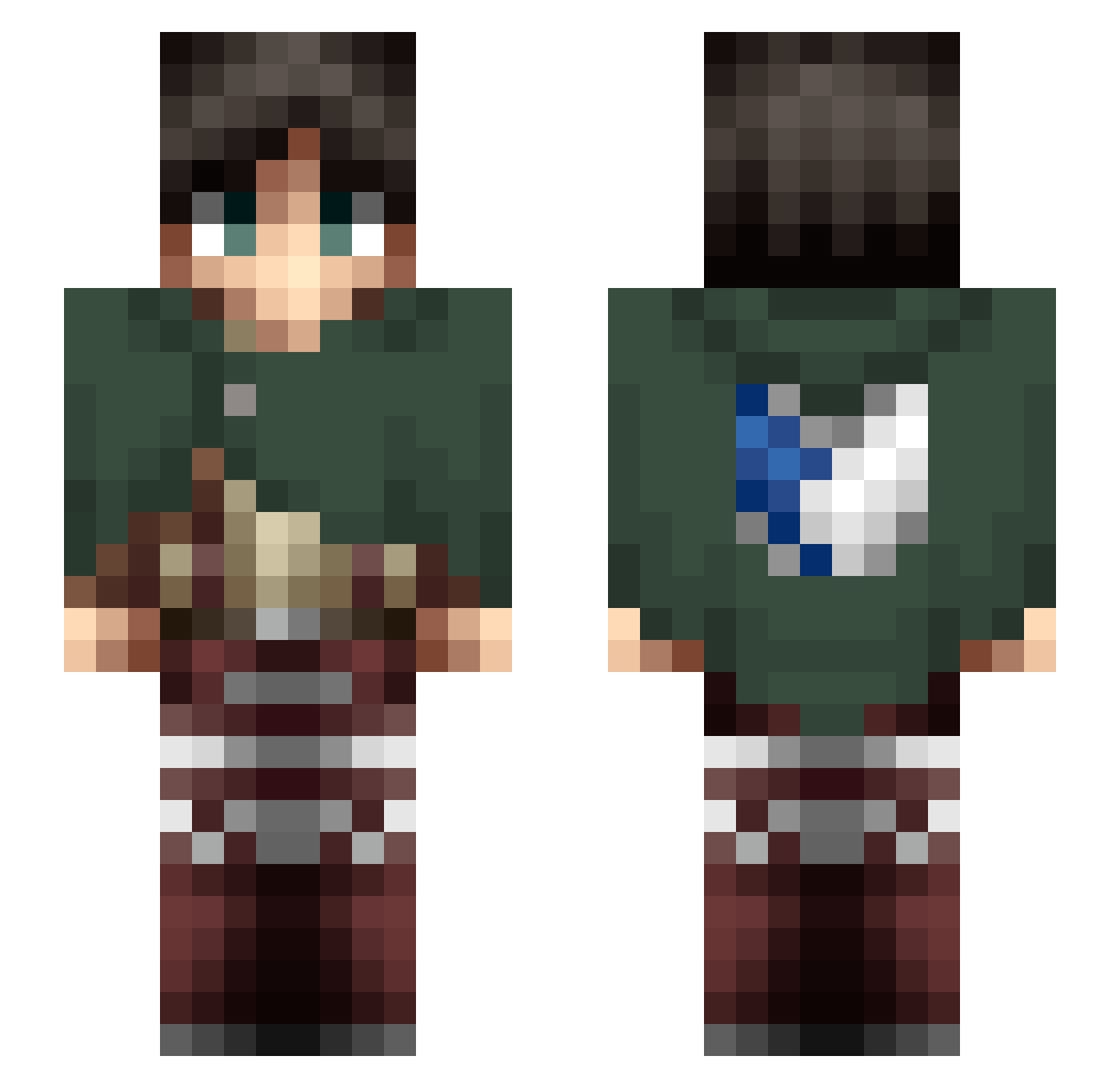 Scoutregiment Minecraft skin, front and back view