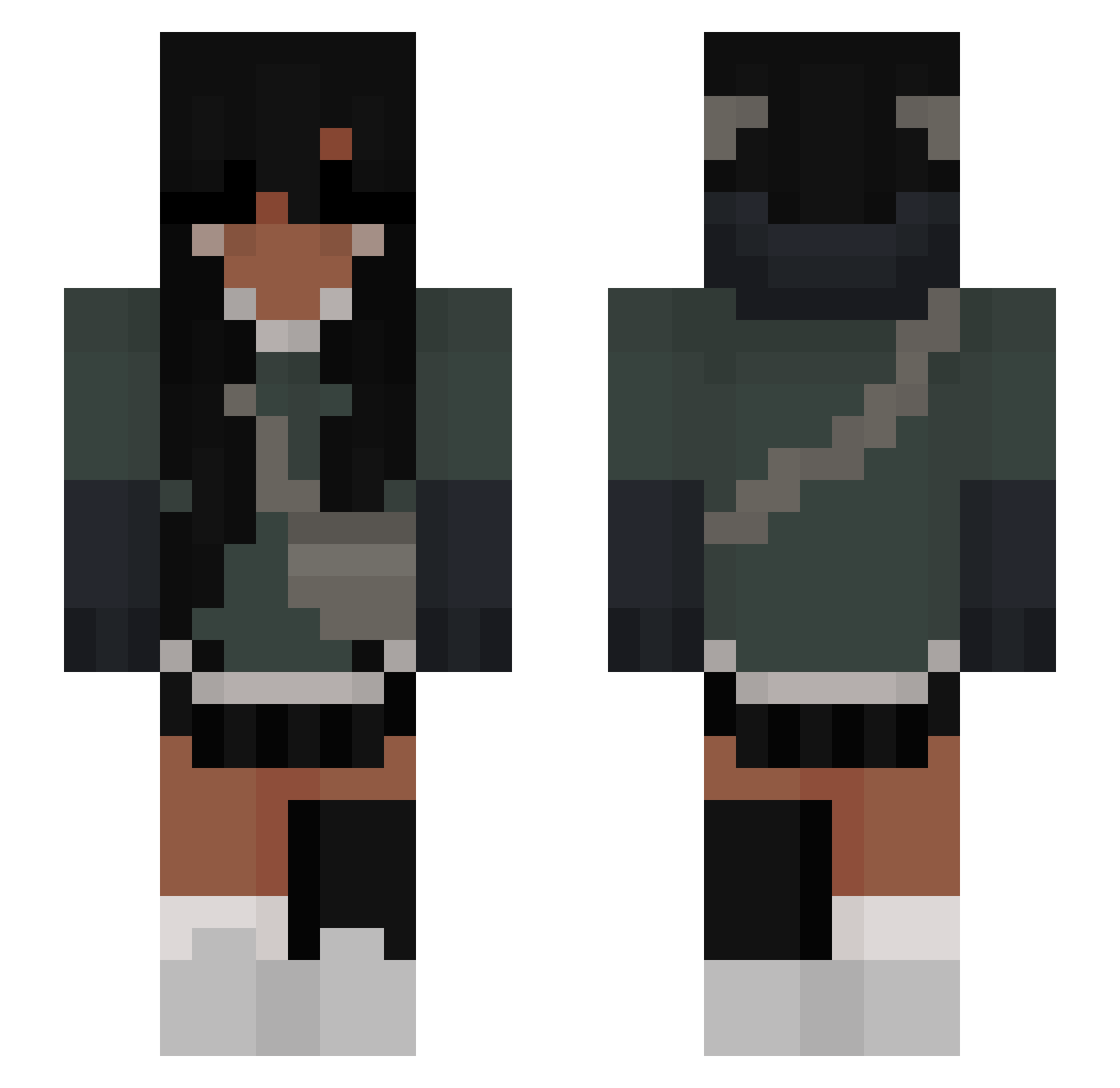 Adehly Minecraft skin, front and back view